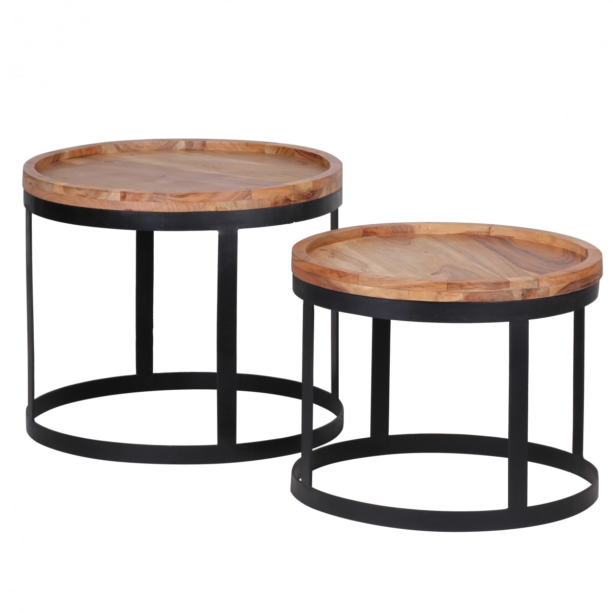 Solid wood living room side table set of 2 coffee tables new ebay