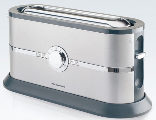 Morphy Richards Fusion Toaster 2 Scheiben Edelstahl 950W Br&ouml;tchenaufsatz