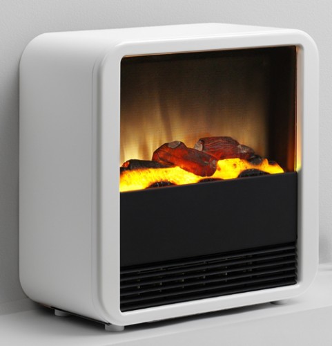 EWT CUBE Kaminfeuer Elektro Kamin Kaminofen wei&szlig;