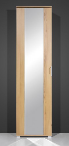 Amstyle Design Kleiderschrank Bella Garderobenschrank mit Spiegel Dielenschrank Kernbuche