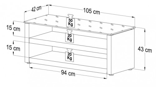 VCM Design TV-Rack Savona TV Regal aus Glas und Lack Wei&szlig;