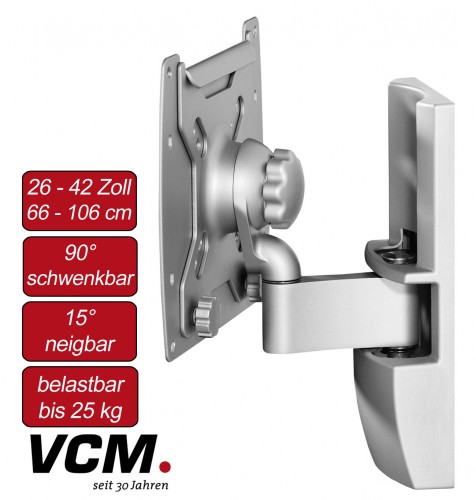 VCM TV Wandhalterung Tavalo-1 LCD Wandhalter neigbar / schwenkbar 26-42 Zoll (66-106 cm)