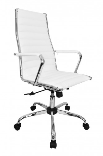 Amstyle Design PU Leder Chefsessel Genf 1 Drehstuhl B&uuml;rostuhl Wei&szlig; 120kg