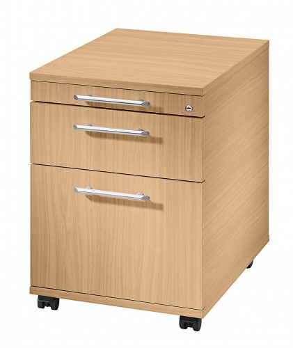 Hammerbacher Container Solid 42,8 x 58 x 59 cm, Rollcontainer mit 1 Schublade und H&auml;ngeregister Auszug abschlie&szlig;bar