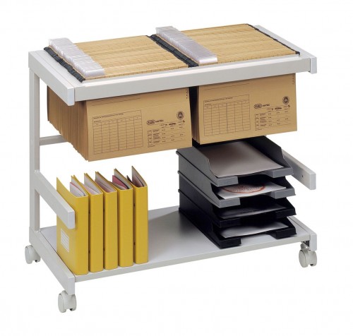 Hammerbacher B&uuml;rowagen 81 x 43 x 67 cm Rollwagen mit H&auml;ngeregister Aktenwagen Grau
