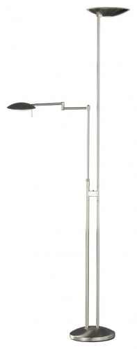 Paul Neuhaus 329-55 Fluter mit Lesearm & Tast-Dimmer aus Stahl, 182cm
