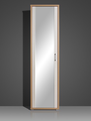 Amstyle Design Kleiderschrank Anna Garderobenschrank mit Spiegel Dielenschrank Buche / Birke