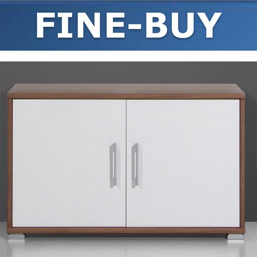 Amstyle Design Unterschrank Nici Kommode kleiner Garderobenschrank Walnuss / Wei&szlig;