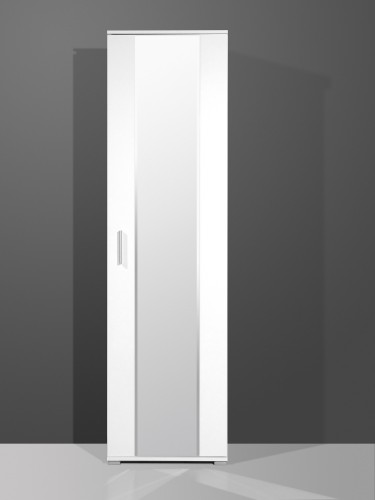 Amstyle Design Kleiderschrank Kira Garderobenschrank mit Spiegel Dielenschrank Wei&szlig;