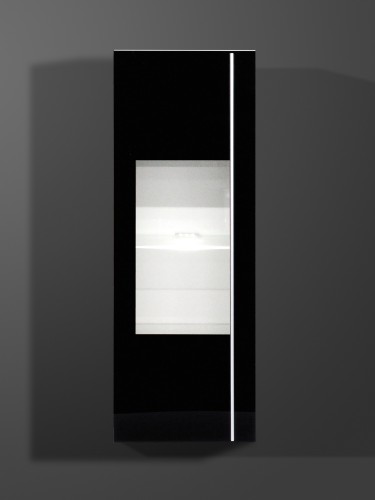 Amstyle Design H&auml;ngevitrine Lilly H&auml;ngeschrank Wohnzimmer H&auml;ngeelement mit LED-Beleuchtung Schwarz / Wei&szlig;