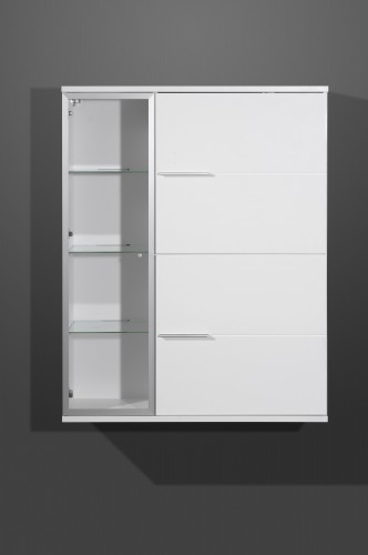 Amstyle Design H&auml;ngevitrine Luna H&auml;ngeschrank H&auml;ngeelement Vitrine Wei&szlig; Hochglanz