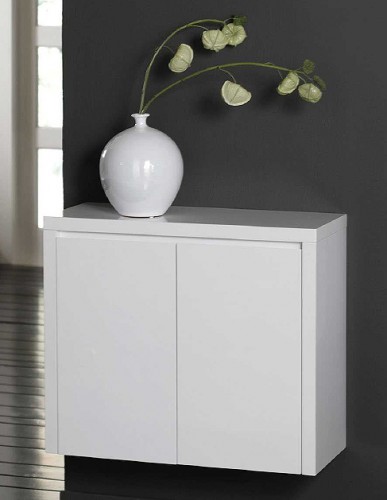 Zijlstra Design H&auml;ngeschrank 70 x 60 cm Garderobenschrank Schrank Wei&szlig; Hochglanz