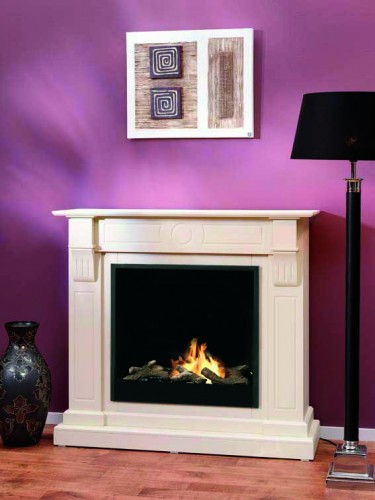 RUBY FIRES Madrid Bio-Ethanol Stand-Kamin aus MDF mit T&Uuml;V gepr&uuml;ften Keramik Einsatz, 105 x 110 cm