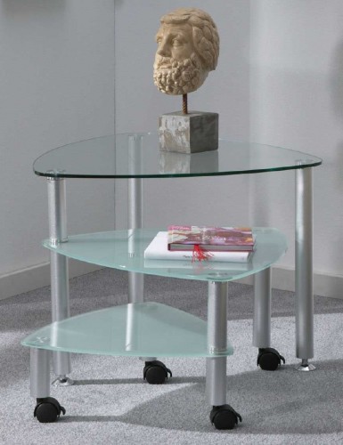 Zijlstra Design Wohnzimmertisch 60 x 60 cm Glastisch Couchtisch Beistelltisch rollbar