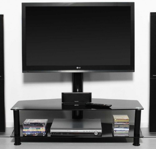 Zijlstra Design Fernsehtisch 110 x 45 cm TV Rack Hifi Regal mit TV-Halterung Glas Schwarz Hochglanz