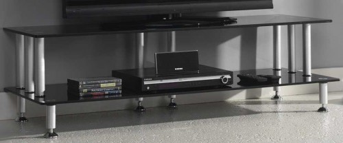 Zijlstra Design Fernsehtisch 140 x 40 cm TV Rack Hifi Regal aus Glas Schwarz
