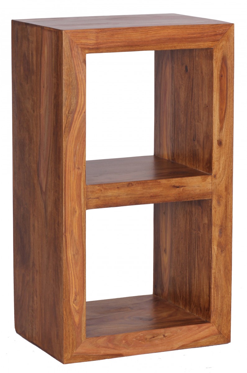 Bücherregal Aus Sheesham Massivholz 90x178 Cm – Landhaus-Design Mit 7 Fächern, Unikat, Für Wohnzimmer