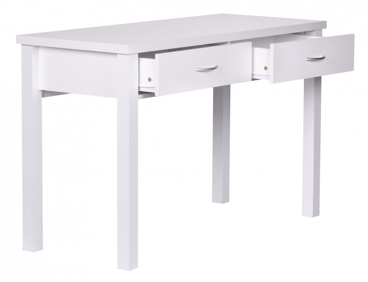 Wohnling Schreibtisch Sam Weiß mit 2 Schubladen 120 cm 32715