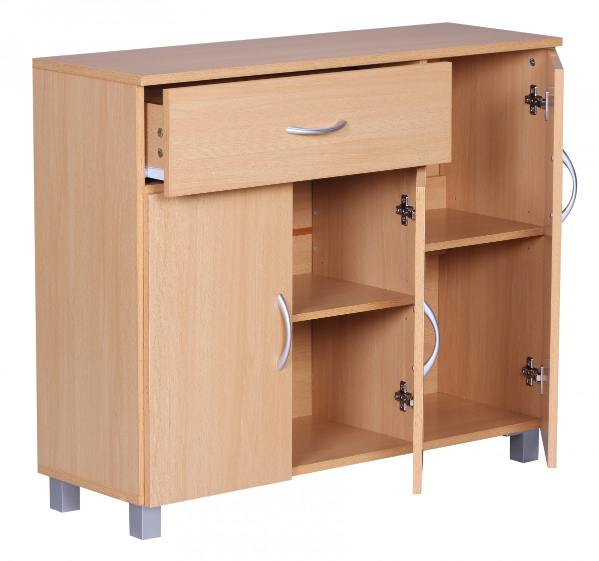 Wohnling credenza faggio 3 ante 1 cassetto armadio buffet ...