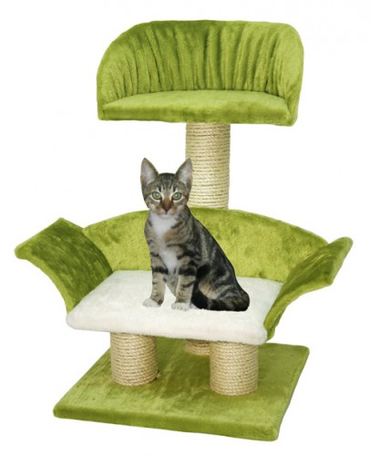 Kerbl LONGUE Kratzbaum Katzenbaum Katzenkratzbaum wei&szlig;-gr&uuml;n