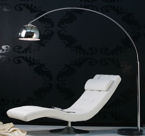 Invicta Interior AMSTYLE Design Stehleuchte Big Bow chrom geb&uuml;rstet mit Dimmerfunktion & h&ouml;henverstellbar Stehlampe Bogenlampe Standlam