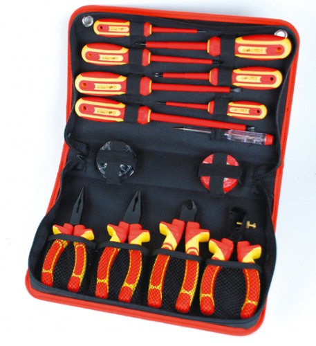Br&uuml;der Mannesmann 14-teiliger Elektro-Werkzeugsatz bis 1000V / 1500V Werkzeugkoffer