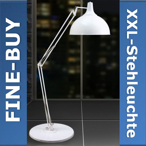 Invicta Interior AMSTYLE Design Stehleuchte Spot XXL 235 cm Stehlampe Wei&szlig;, Lampe 60 Watt