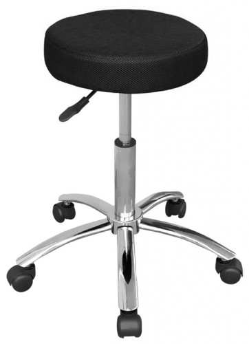 Amstyle Arbeitshocker Leon Rollhocker Arbeitsstuhl gepolstert Schwarz