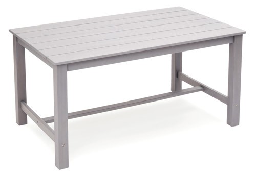 Belardo CANIOLA Tisch rechteckig 150 x 90 x 77 cm, Gartentisch aus Akazienholz grau lackiert