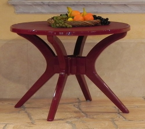 Steiner MILANO Gartentisch Tisch rund &Oslash;100cm wetterfest Rot