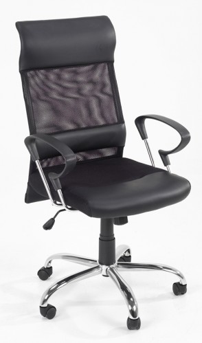Actona Design B&uuml;rostuhl aus PU Leder & Mesh R&uuml;cken Chefsessel bis 120 KG Farbe w&auml;hlbar