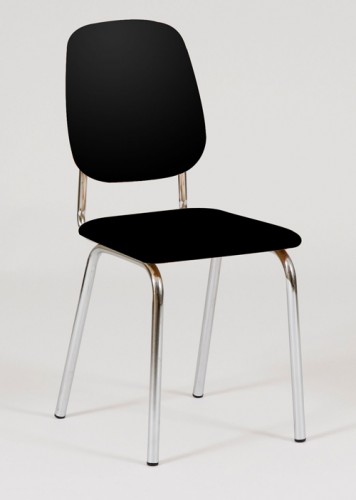 Josef Hoffmann Tischfabrik Design Leder Esszimmerstuhl DETMOLD - Stuhl Schwarz