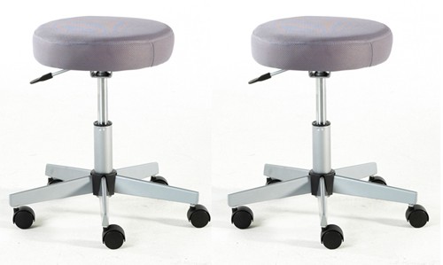 Easychair 2x Design Arbeitshocker Ron Anthrazit Rollhocker, Arbeitsstuhl gepolstert Hocker
