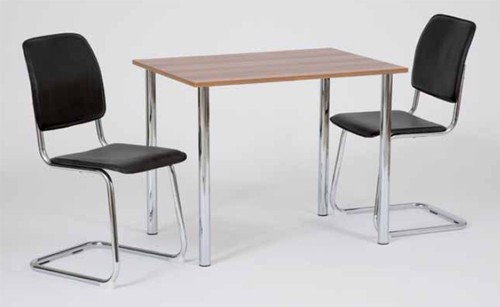 Josef Hoffmann Tischfabrik Design Bistrotisch Esstisch 68 x 60 cm mit 38mm Chromf&uuml;&szlig;e