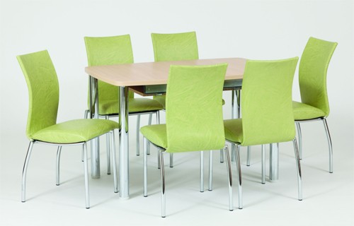 Josef Hoffmann Tischfabrik Design Esstisch 120/200 x 75 cm K&uuml;chentisch ausziehbar mit Chrom F&uuml;&szlig;e