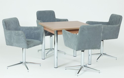 Josef Hoffmann Tischfabrik Design Holz Esstisch Bistrotisch 120 x 80 cm K&uuml;chentisch mit Chrom Gestell