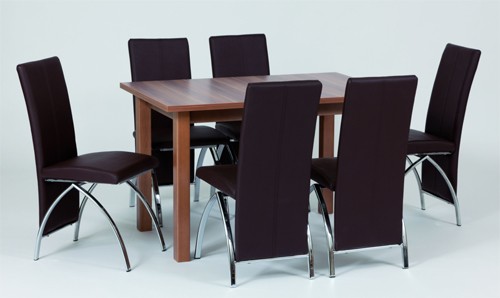 Josef Hoffmann Tischfabrik Design Holz Esstisch 160 (200) x 80 cm, K&uuml;chentisch ausziehbar mit Vierkant Holzf&uuml;&szlig;e