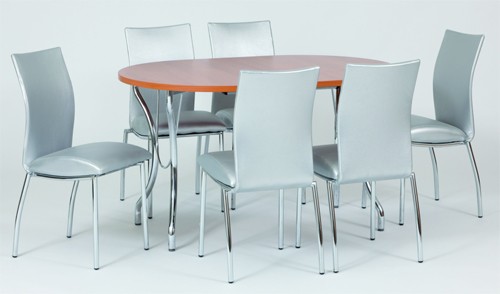 Josef Hoffmann Tischfabrik Design Holz Esstisch ausziehbar 135 (175) x 90 cm, K&uuml;chentisch mit Chrom Gestell