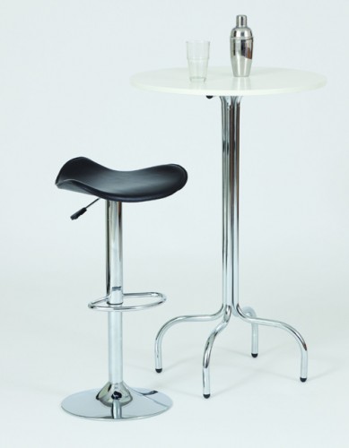 Josef Hoffmann Tischfabrik Design Stehtisch Bartisch &Oslash; 60 cm, Bistrotisch mit Steckgestell aus Chrom