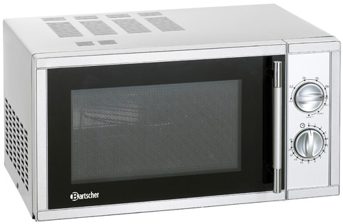 Bartscher Edelstahl Mikrowelle mit Grill Microwelle 900W 23L inkl. Grillgestell