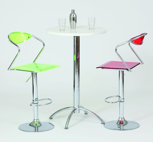 Josef Hoffmann Tischfabrik Design Bartisch Stehtisch &Oslash; 70 cm, runder Bistrotisch mit Chrom Gestell