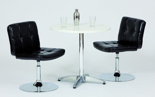 Josef Hoffmann Tischfabrik Design Esstisch runder Bistrotisch &Oslash; 80 cm, K&uuml;chentisch mit Chrom Gestell