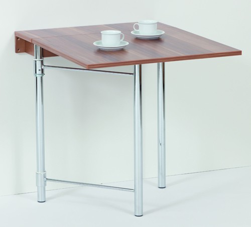 Josef Hoffmann Tischfabrik Design Holz Wandklapptisch K&uuml;chentisch 21 (89) x 70 cm, K&uuml;chentisch klappbar mit Chrom Gestell