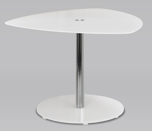 Actona Design Ecktisch Couchtisch aus Glas in Wei&szlig; &Oslash;80cm Tisch Wohnzimmertisch