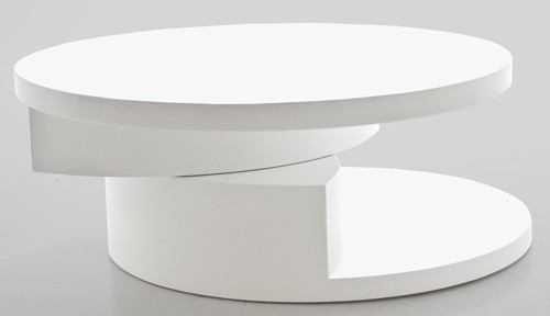 Actona Design-Couchtisch Wohnzimmertisch High Gloss wei&szlig; rund 80,0 x 80,0 x H: 40,0 cm