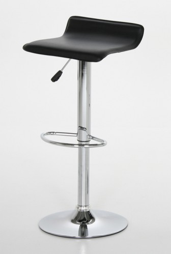 Actona Design Barhocker Schwarz Barstuhl mit Chrom Trompetenfu&szlig; Hocker