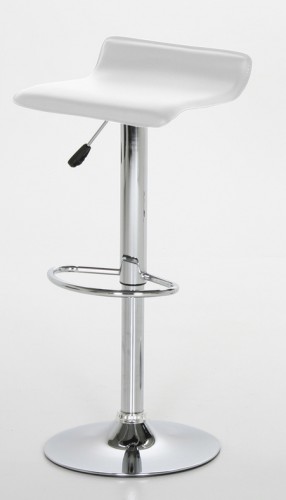 Actona Design Barhocker Wei&szlig; Barstuhl mit Chrom Trompetenfu&szlig; Hocker