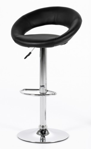 Actona Design Barhocker Barstuhl mit Chrom-Trompetenfu&szlig; Kunstleder Schwarz