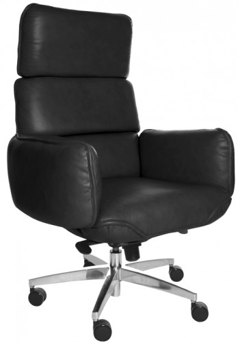 Topstar Rind-Leder Chefsessel Zapf Chair high Drehstuhl B&uuml;rostuhl schwarz