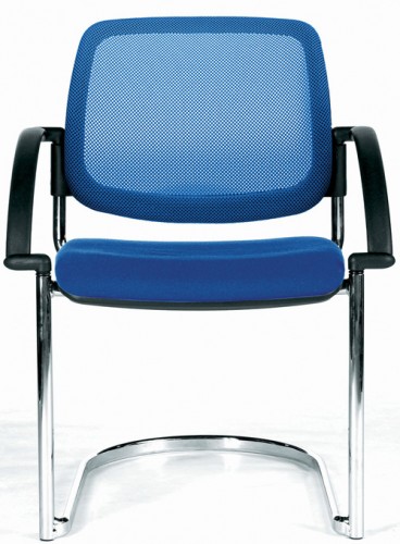 Topstar Stoff/Netz Besucherstuhl Blau Open Chair 30 Freischwinger mit Armlehnen